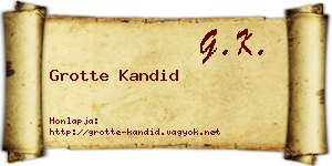 Grotte Kandid névjegykártya